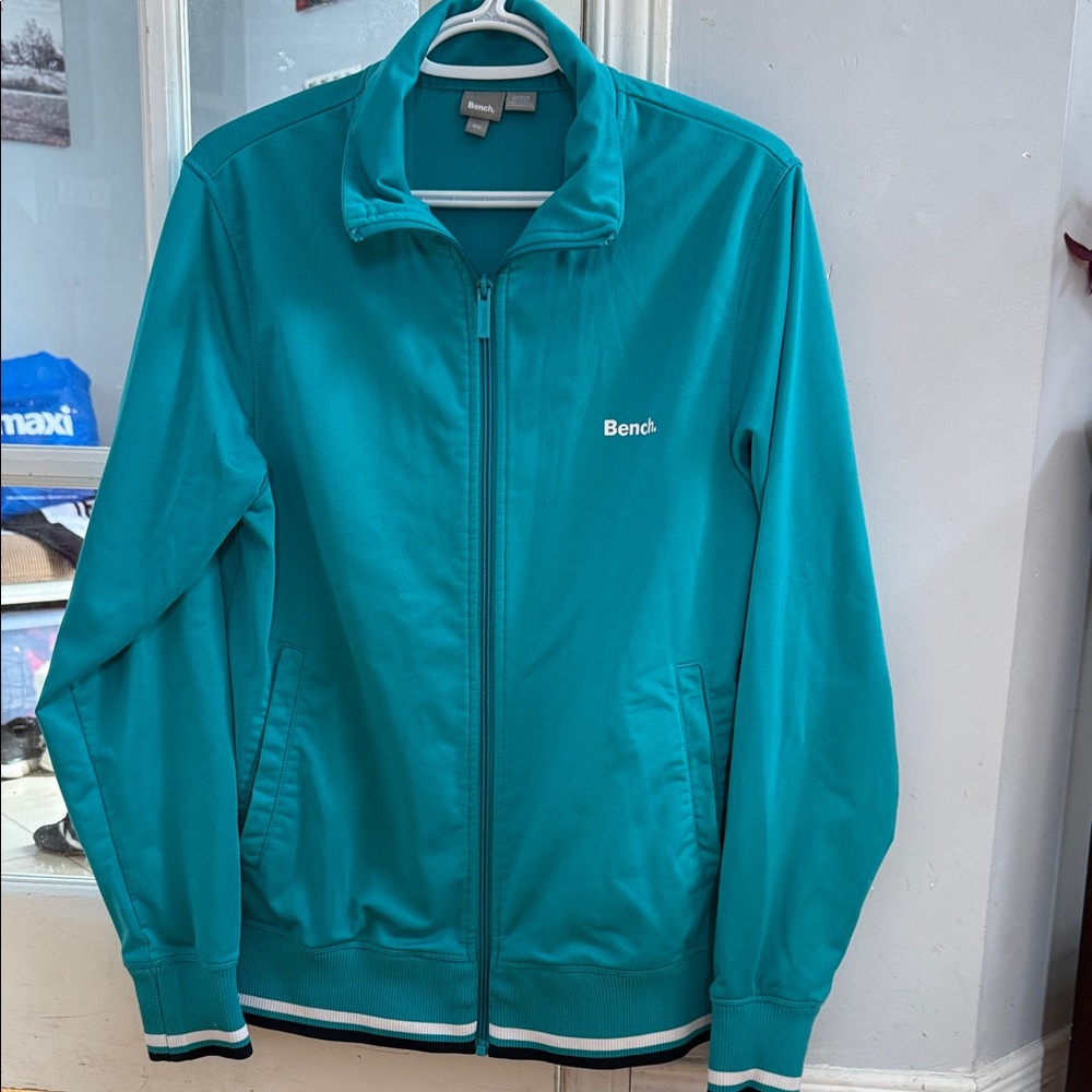 Bench Teal Full-Zip Track-Style Bomber Jacket